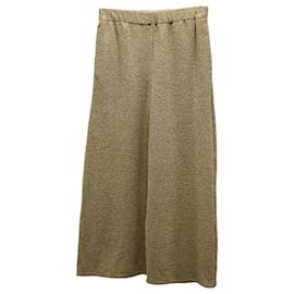 Theory-Theory Tweed Terry Wide Leg Pants in Beige Cotton Polyester-Beige