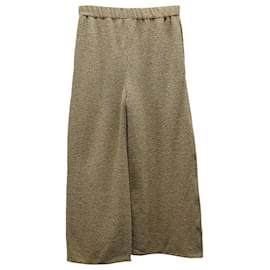 Theory-Hose Theory Tweed Terry mit weitem Bein aus beigefarbenem Baumwoll-Polyester-Beige