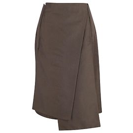 Saia midi assimétrica Jil Sander em lã marrom Marrom