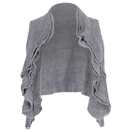Theory-Theory Knit Waistcoat with Waterfall Effect in Grey Wool-Grey