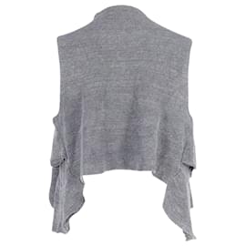 Theory-Theory Knit Waistcoat with Waterfall Effect in Grey Wool-Grey