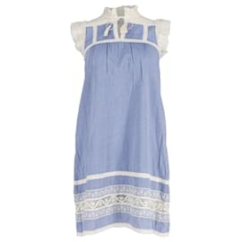 Roseanna-Sea New York Chambray Lace Dress in Blue Cotton-Other