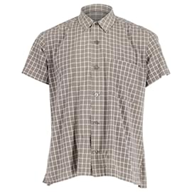 Dries Van Noten-Dries Van Noten T-shirt à carreaux en coton marron-Marron