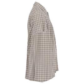 Dries Van Noten-Dries Van Noten Camiseta xadrez em algodão marrom-Marrom