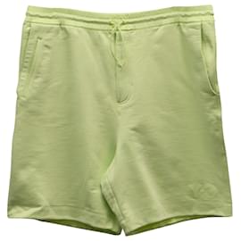 Y3-Y-3 Shorts com cordão em algodão verde limão-Verde