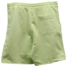 Y3-Y-3 Drawstring Shorts in Lime Green Cotton-Green
