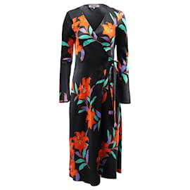 Diane Von Furstenberg-Diane von Furstenberg Tilly Argos Midi Wrap Dress in Black Silk-Other