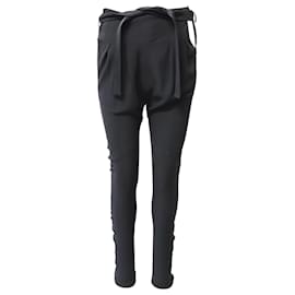 Balenciaga-Pantalones Balenciaga con cintura anudada en triacetato negro-Negro