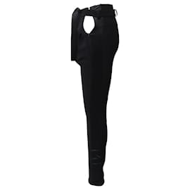 Balenciaga-Balenciaga Pantalon à nouer à la taille en triacétate noir-Noir