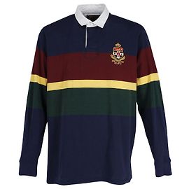 Maglia rugby a righe Ralph Lauren in cotone blu Blu