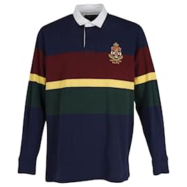 Ralph Lauren-Ralph Lauren Striped Rugby Shirt in Blue Cotton-Blue