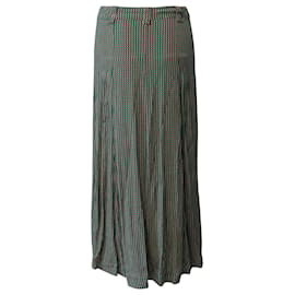 Ganni-Ganni Check Print Maxi Skirt in Black and Green Viscose-Multiple colors