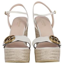 GUCCI Aitana logo-embellished leather espadrille wedge sandals