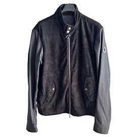 Moncler Barelles black suede bomber jacket Black