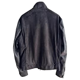 Moncler-Barelles black suede bomber jacket-Black