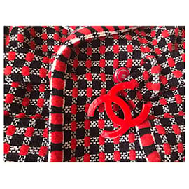 Chanel-CC Belt Red and Black Tweed Coat-Multiple colors