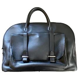 Hermès-Black leather Steve Travel bag-Black