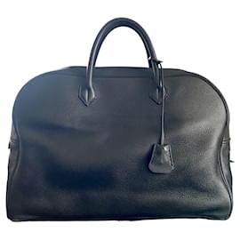 Hermès-Black leather Steve Travel bag-Black