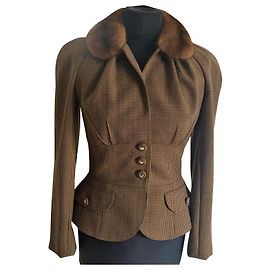 Christian Dior Jackets Brown Grey