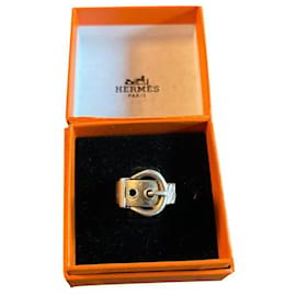 Hermès ring, buckle pattern Silvery