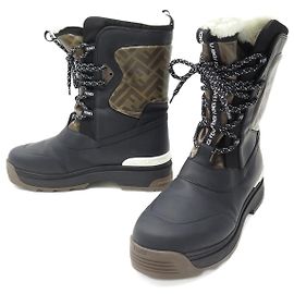 FENDI SHOES BOOTS T-REX ZUCCA CANVAS & LEATHER 40 IT 41 EN SNOW BOOTS Other