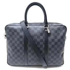 Louis Vuitton-SACOCHE LOUIS VUITTON PORTE-DOCUMENTS VOYAGE PM TOILE DAMIER GRAPHITE BAG-Gris anthracite