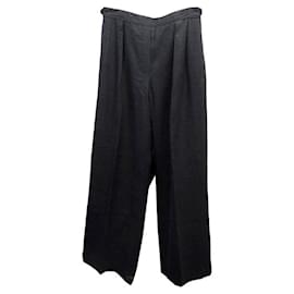 Hermès-NEW HERMES SPIRIT PAJAMA TROUSERS 990401DHS136 S 36 FLANNEL WOOL PANTS-Dark grey