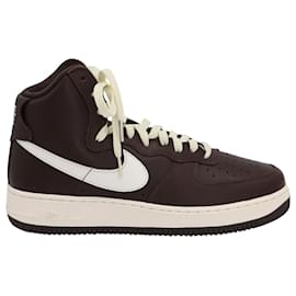 Autre Marque-Nike Air Force 1 Hi Retro OS Sneakers in Chocolate Brown Leather-Brown