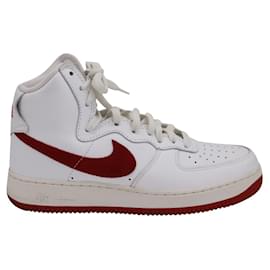 Autre Marque-Nike Air Force 1 High 'Nai Ke' Sneakers in White Red Leather-White