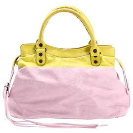 Balenciaga-Balenciaga Classic Small City Tote Bag in Yellow Leather-Yellow
