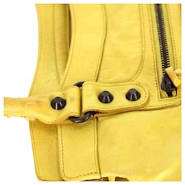 Balenciaga-Balenciaga Classic Small City Tote Bag in Yellow Leather-Yellow