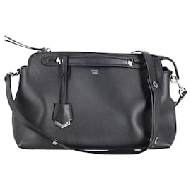 Fendi-Fendi By the Way Shoulder Bag in Black Leather-Black