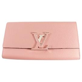 Louis Vuitton-Louis Vuitton Pink Taurillon Capucines Wallet-Pink