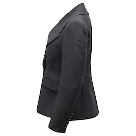 Burberry-Burberry Tailored Double-Breasted Blazer in Black Wool -Black