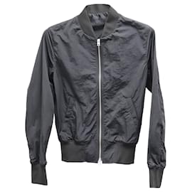Ami Paris Bomber Jacket in Black Polyamide Black