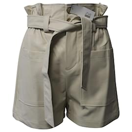 Autre Marque-Frankie Shop Alex Paperbag Pantaloncini in poliuretano crema-Bianco,Crudo