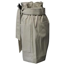 Autre Marque-Frankie Shop Alex Paperbag Shorts in Cream Polyurethane-White,Cream