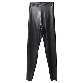 Leggings Saint Laurent em Látex Preto Preto