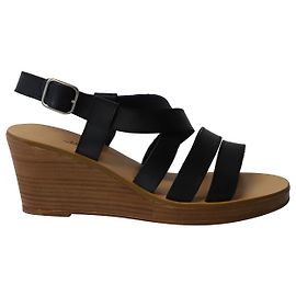 Apc A.P.C. Sandales Compensées Cléo en Cuir Noir Noir