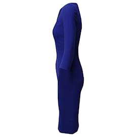 Roland Mouret-Roland Mouret Hisley Quarter Sleeve Sheath Dress in Royal Blue Polyester-Blue