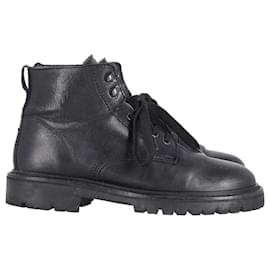 Isabel Marant-Isabel Marant Camp Lace-up Boots in Black Leather-Black