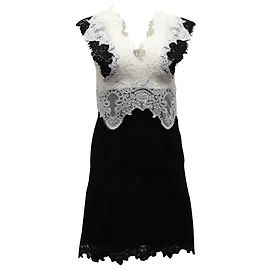 Sandro Butterfly Lace Mini Robe en Polyester Noir Noir