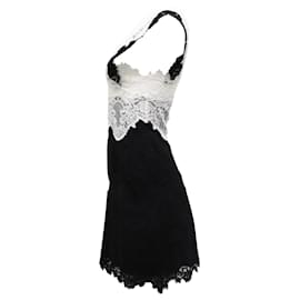 Sandro-Sandro Butterfly Lace Mini Dress in Black Polyester-Black