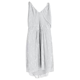 Iro-Iro Louxor Gathered Metallic Knitted Mini Dress in Silver Polyester-Silvery,Metallic