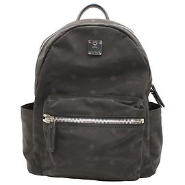 MCM Small Stark Backpack in Black Nylon Black
