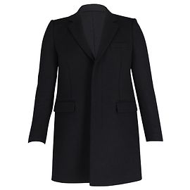 Saint Laurent Chesterfield Overcoat in Black Wool Black