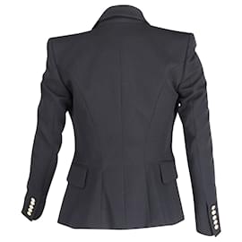 Balmain-Balmain Double-Breasted Jacket in Black Wool-Black