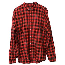 Camicia button down scozzese a quadri Ami Paris in cotone rosso Rosso