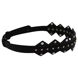 Maje-Maje Rivet Studded Belt in Black Leather-Black