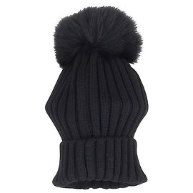 Gorro de lã Moncler com pompom em lã preta Preto
